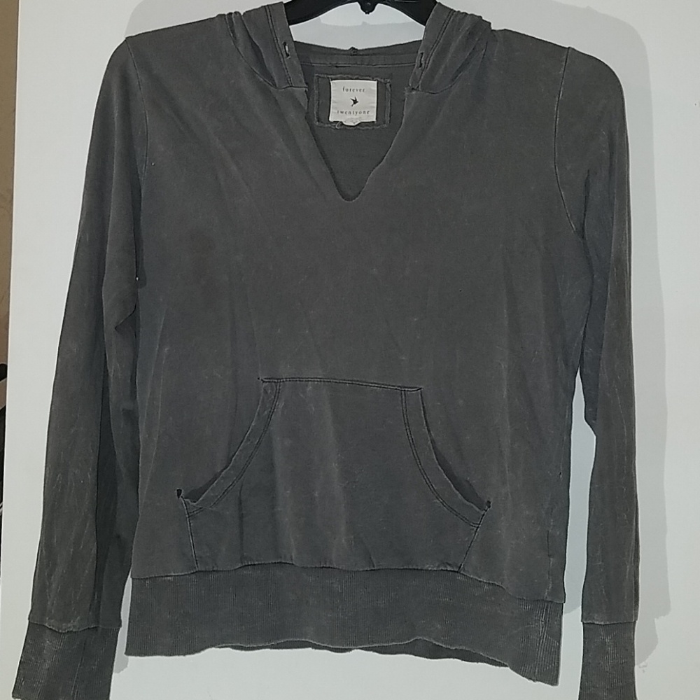 Forever 21 "Acid washed" and worn Dark Gray Hoodie
